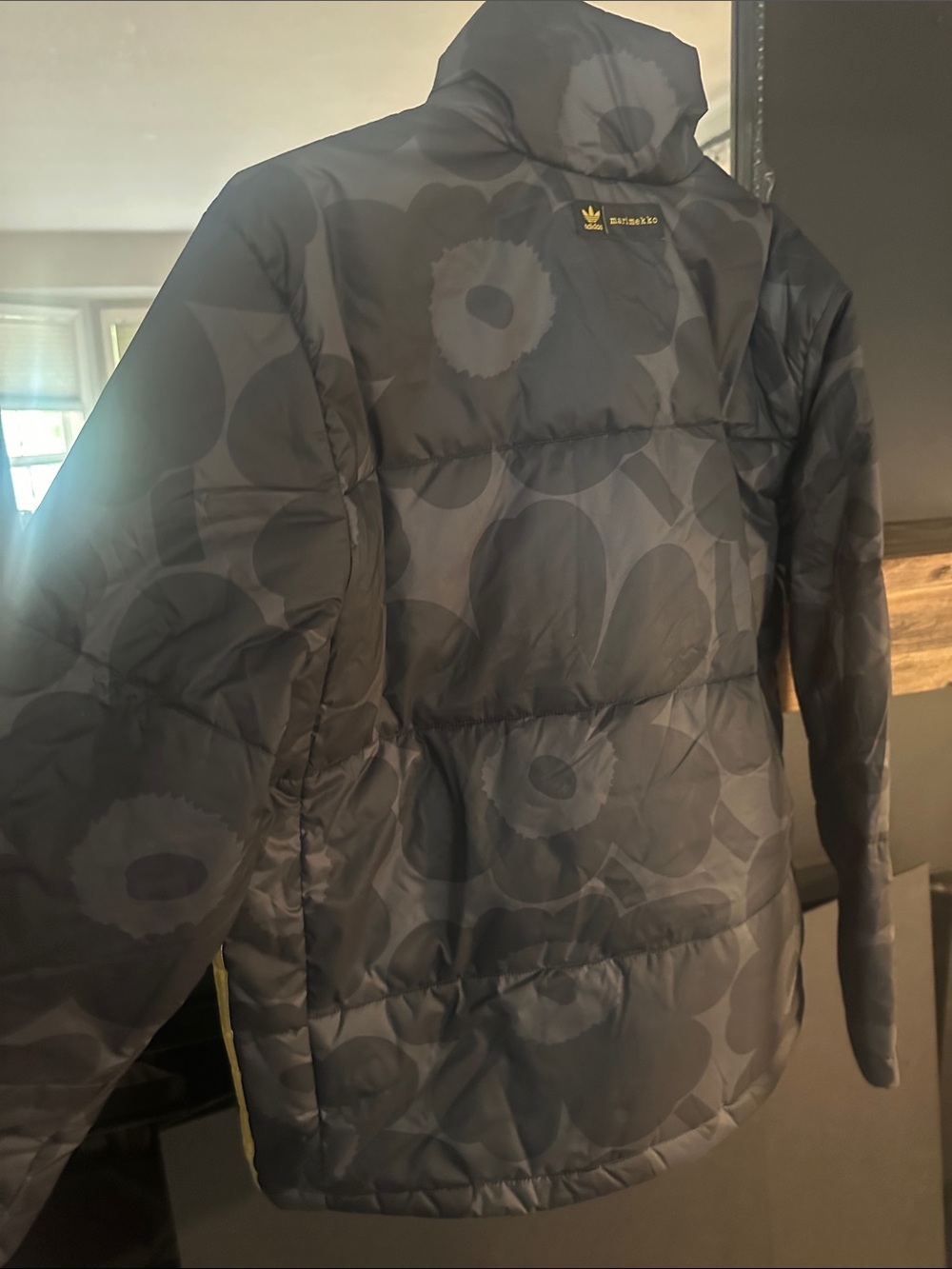 adidas Marimekko designer Floral Camo Puffer Jacket with Gold Accents - Picture 3 of 5